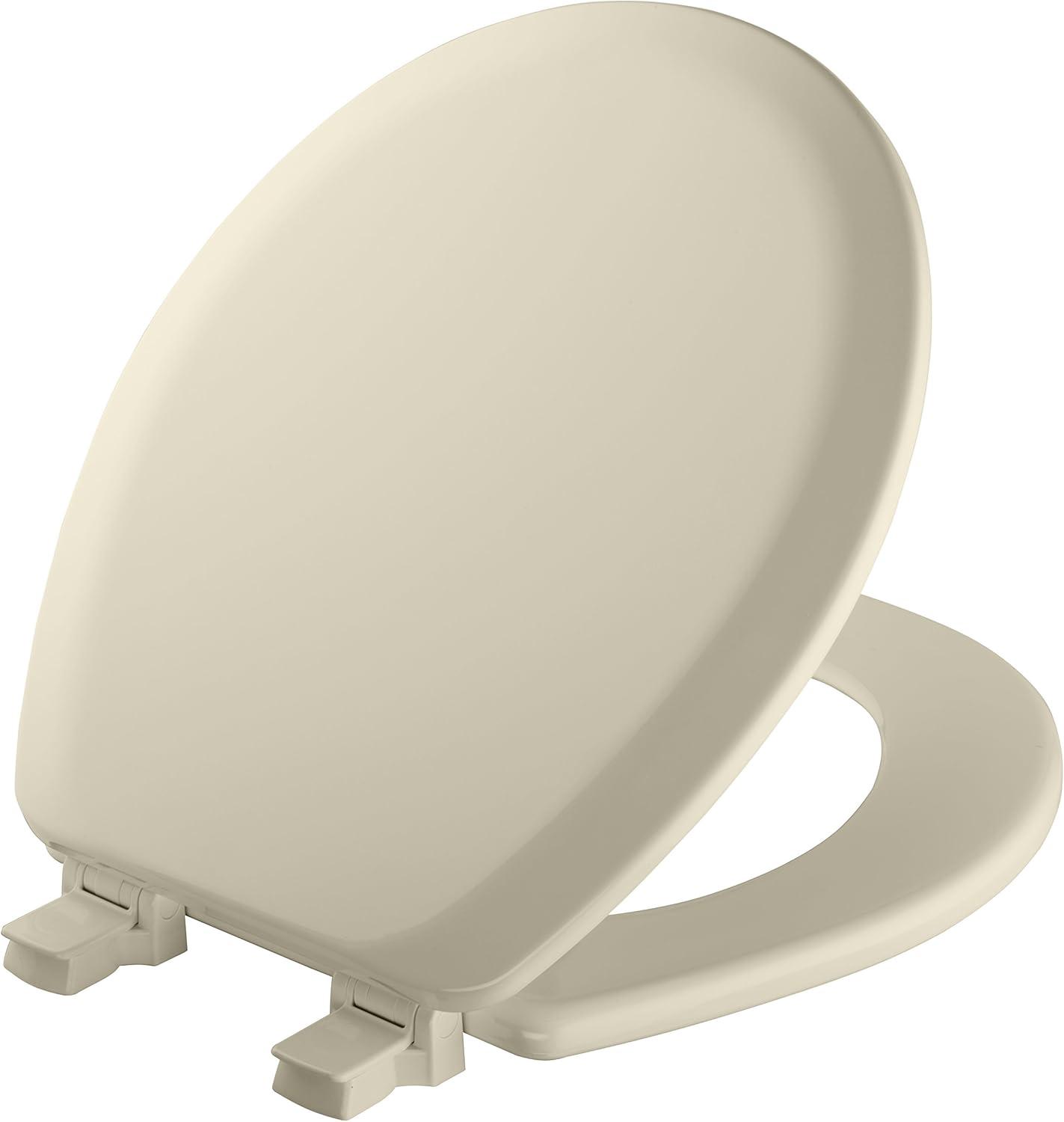 Cameron 41EC Wood Toilet Seat, Never Loosens and Easily Removes for Cleaning, ROUND