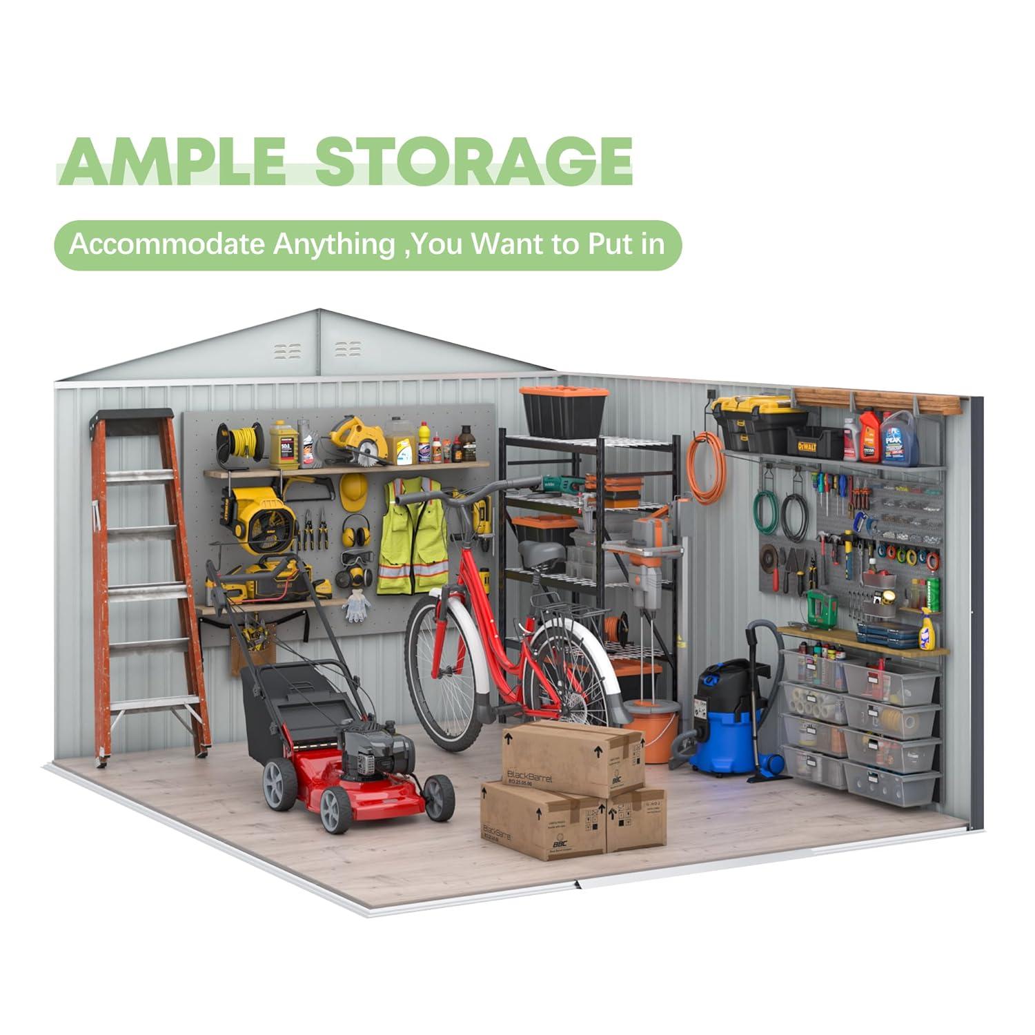 Jaxpety 8 ft. W x 8 ft. D Metal Storage Shed