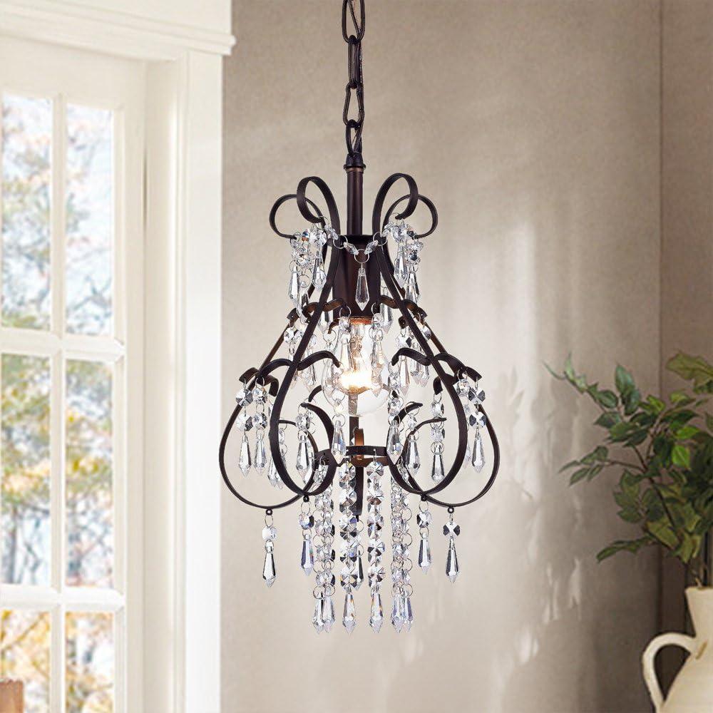 Antique Bronze Crystal Pendant Light with Energy Star Efficiency