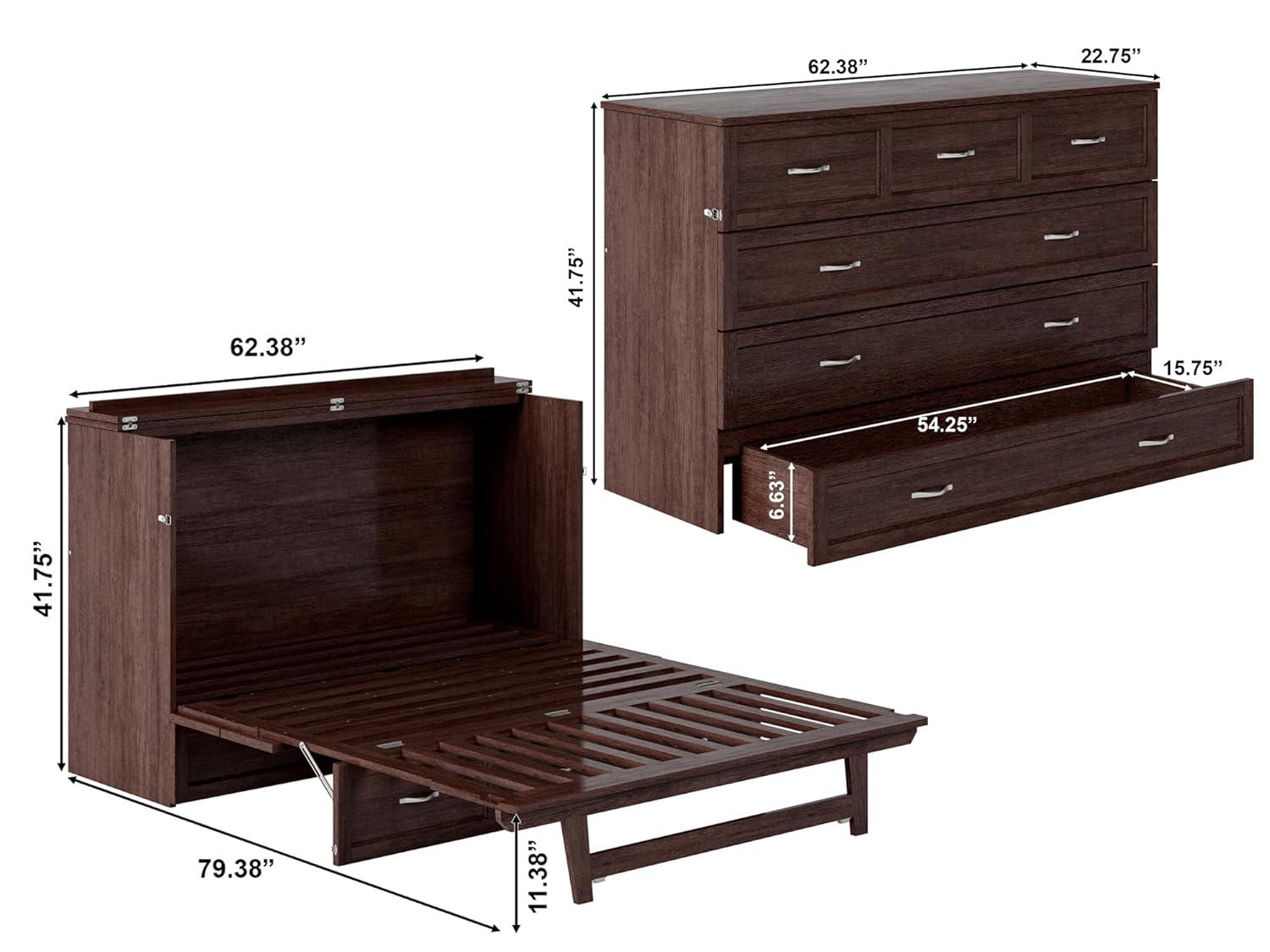 Queen Deerfield Murphy Bed Chest with Charging Station - AFI Atlantic Furniture