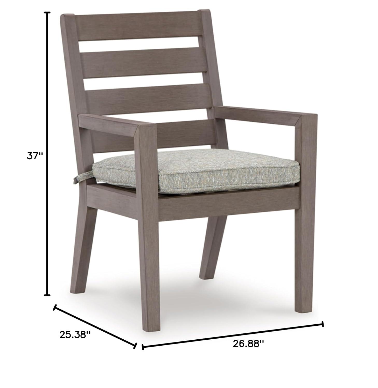 Ashley Furniture Hillside Barn Gray & Brown Outdoor Dining Arm Chair - Set of 2