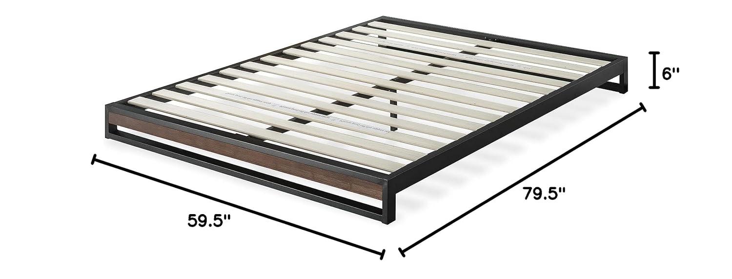 Queen 6" Suzanne Platform Bed Frame Gray Wash - Zinus