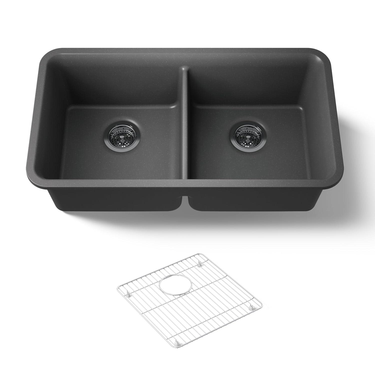 Cairn® 34" L x 18" W Under-Mount Double-Equal Kitchen Sink