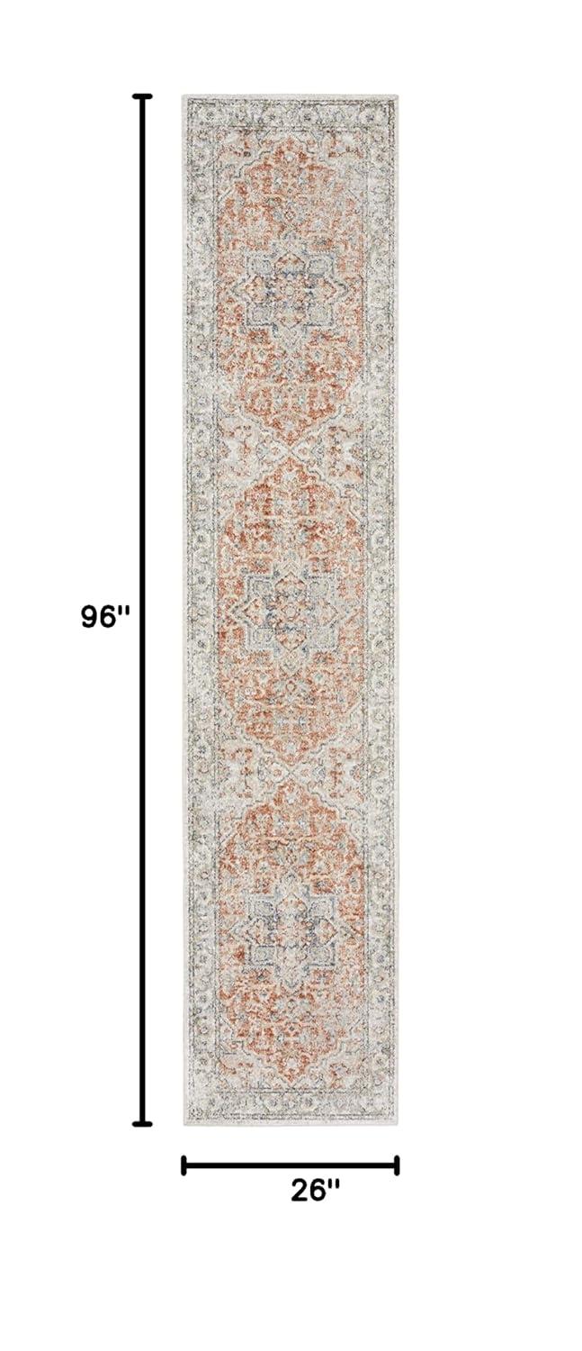Nourison Astra Machine Washable Vintage Medallion Indoor Rug Gold/Multicolor 5'3" x 7'