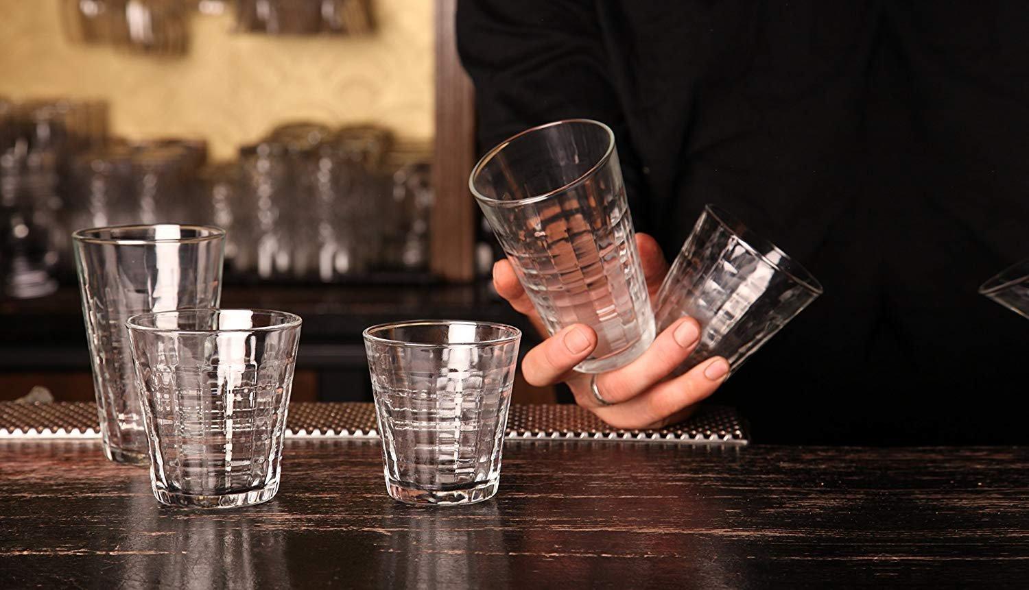 Duralex Prisme Clear Tumbler, Made in France, Set of 6, 17.625 ounce