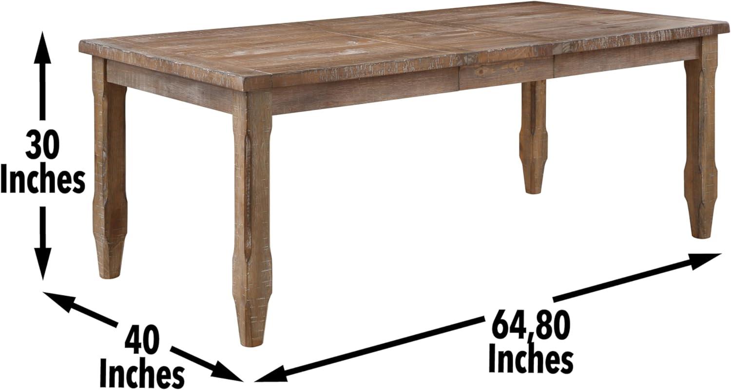 Riverdale Light Brown Reclaimed Wood Extendable Dining Table