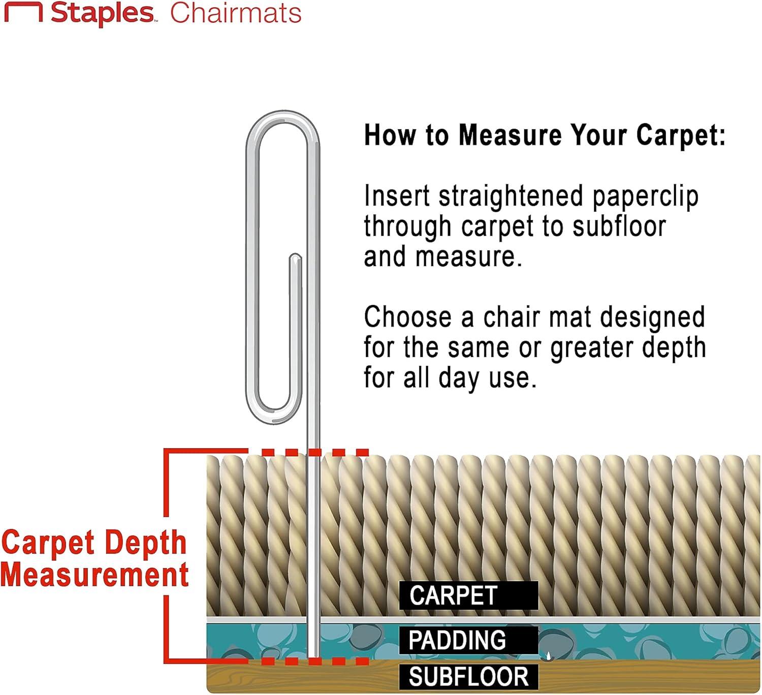 Staples 36" x 48" Medium Pile Carpet Chair Mat Lip 823767