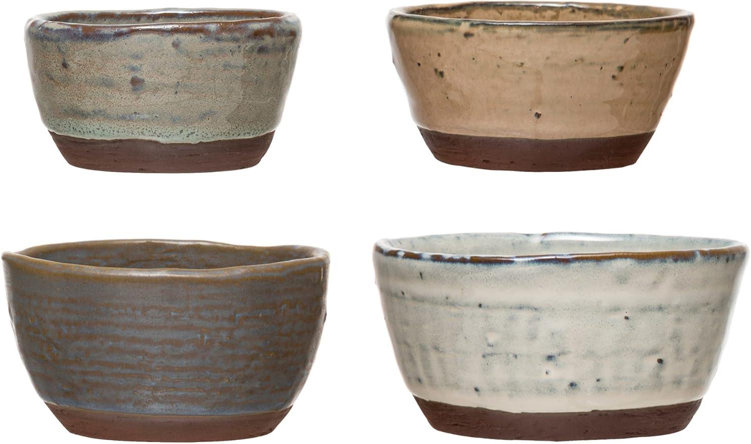 Multicolor Ceramic Reactive Glaze Small Serving Bowls Set