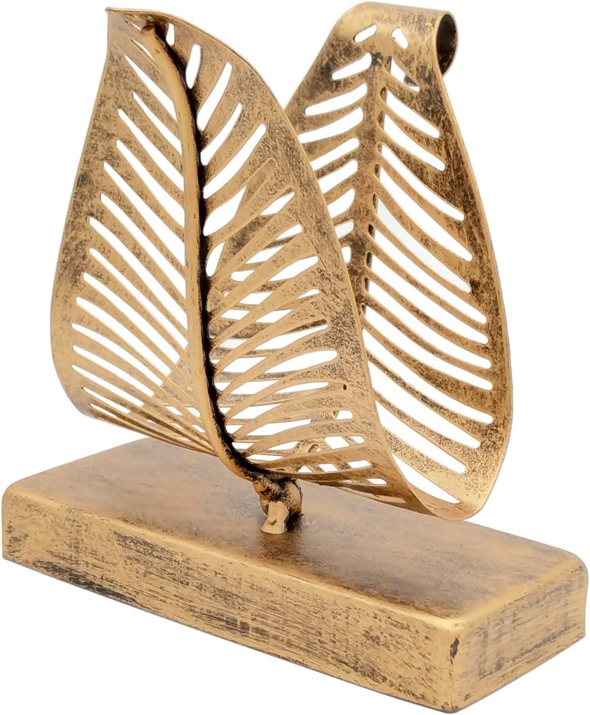 Bronze Leaf Design Freestanding Metal Napkin Holder