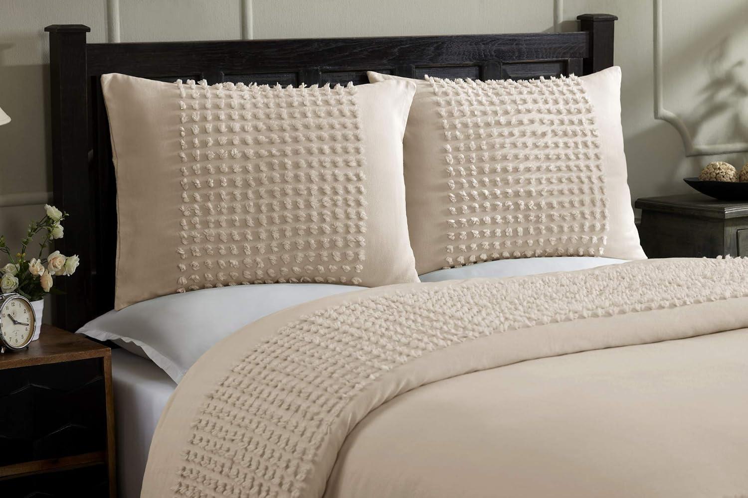 Better Trends Olivia Twin Comforter 68 in. X 90 in. with Standard Sham 20 in. X 26 in. Light Beige