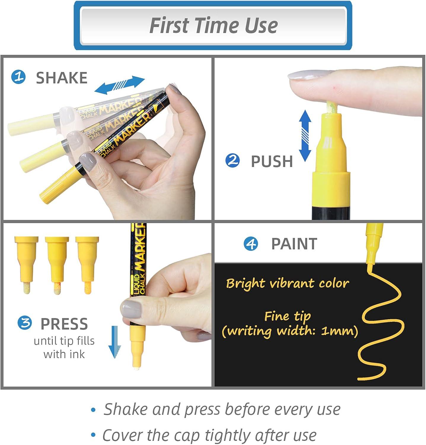 JJPRO Magnetic Chalkboard Monthly Calendar Neon Bright Liquid Chalk Markers with Bonus - Grocery List and Notepad Black