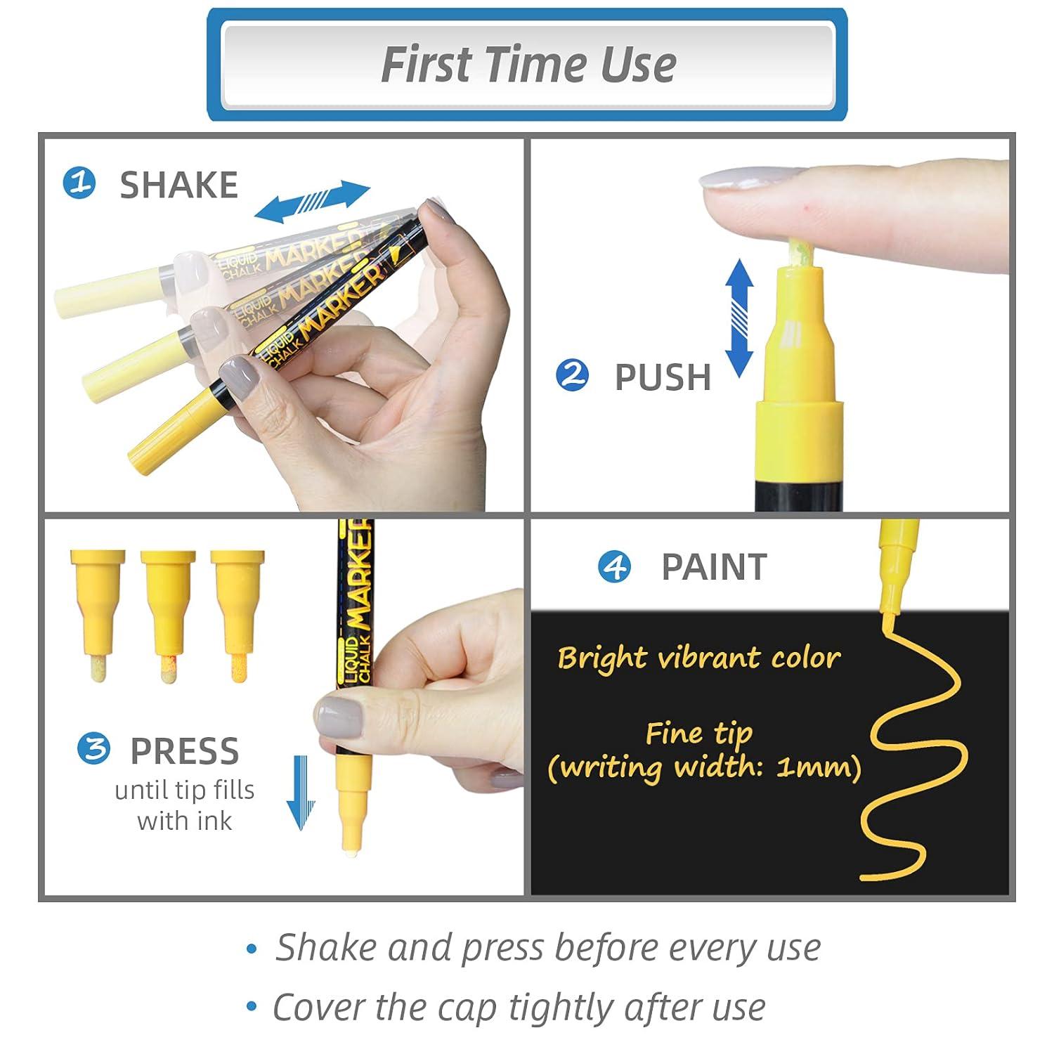 JJPRO Magnetic Chalkboard Monthly Calendar Neon Bright Liquid Chalk Markers with Bonus - Grocery List and Notepad Black