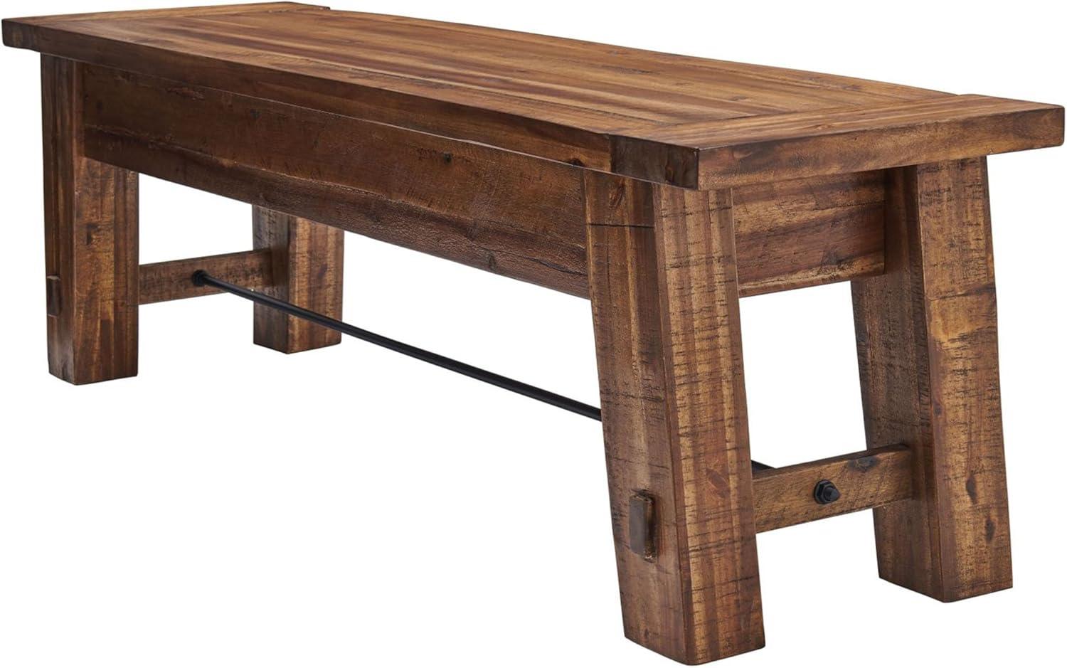 Durango Wood Entryway/Dining Bench Dark Brown - Alaterre Furniture: Industrial Accent, 60" Long