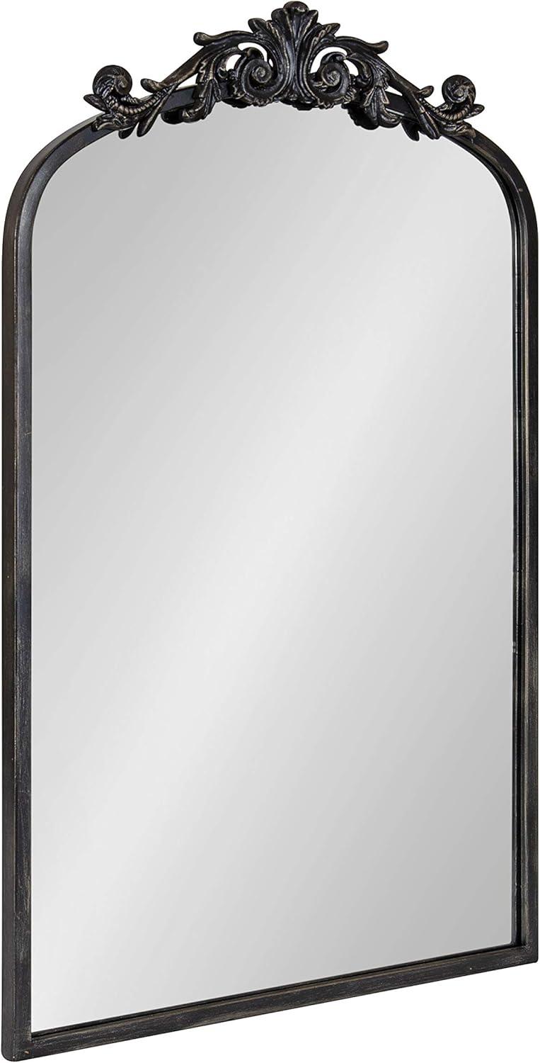 19" x 30.7" Arendahl Traditional Arch Decorative Wall Mirror Black - Kate & Laurel All Things Decor: Elegant Metal Frame