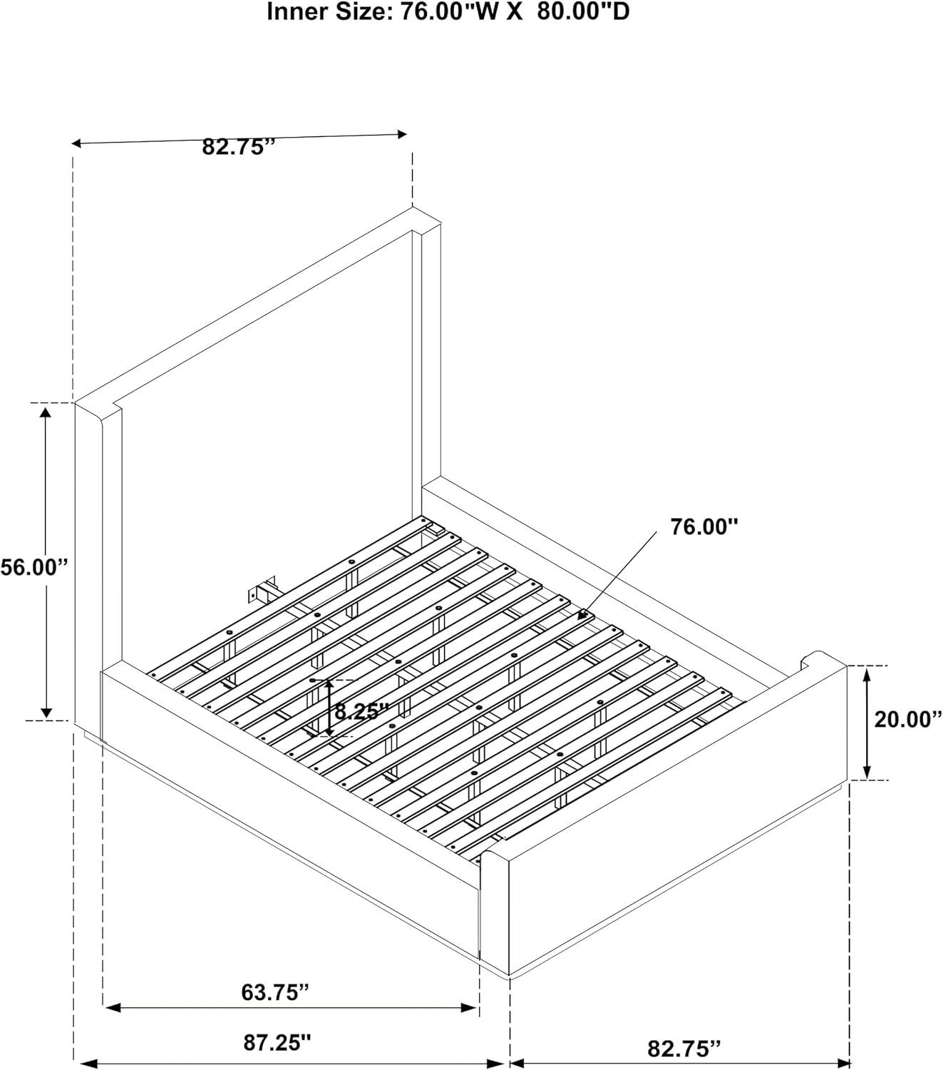 Cream Boucle Upholstered King Platform Bed with Wingback Headboard