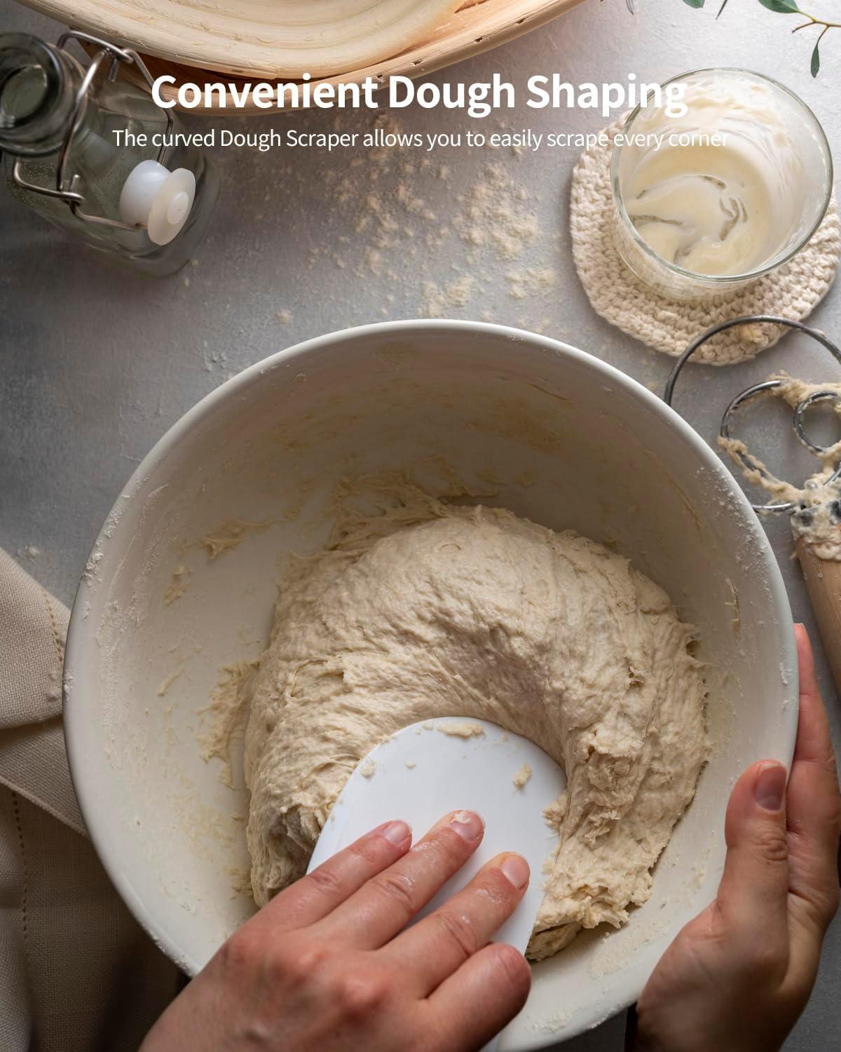 Banneton Bread Proofing Basket, 9 Inch Round Sourdough Starter Kit For Baking Fermentation, Bread Making Supplies Tools Set, Sourdough Bread Baking Supplies Accessories, Rattan Basket Gift Set