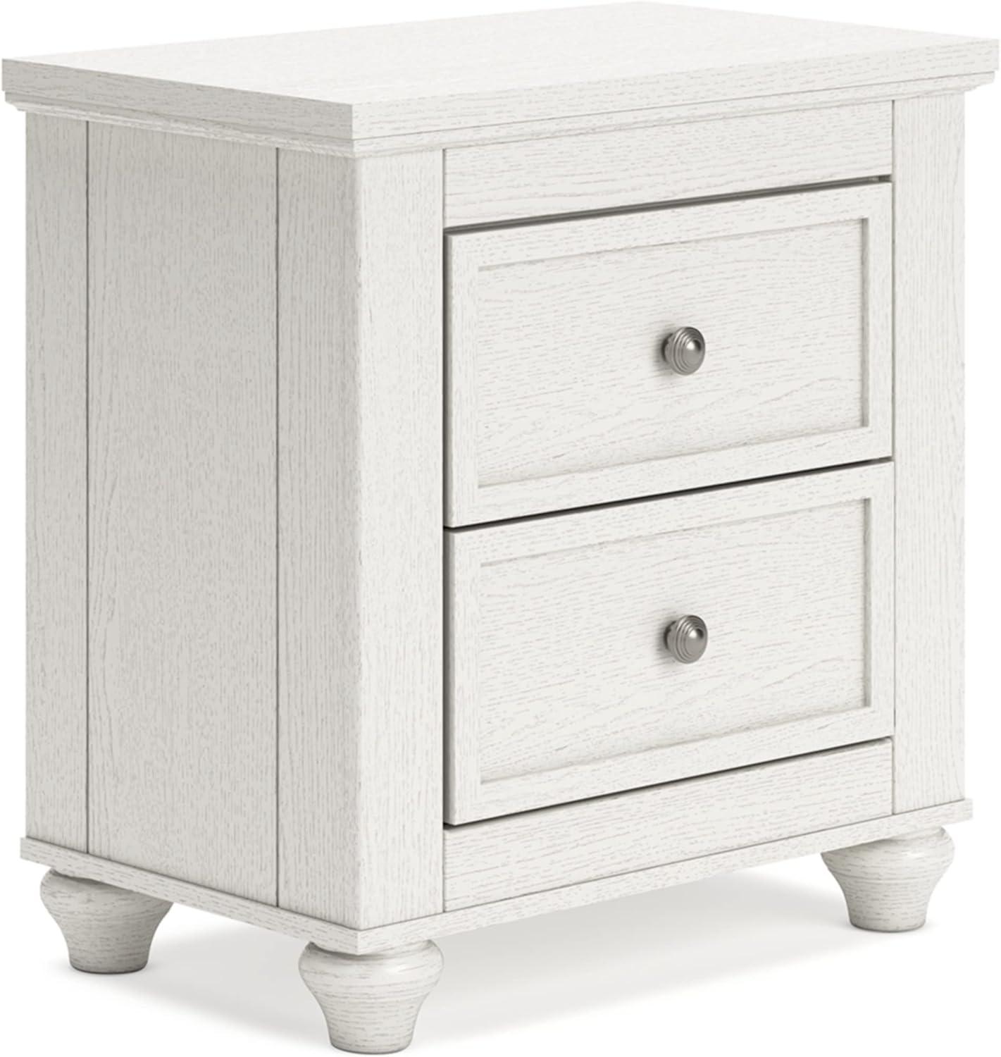 Grantoni Cottage-Style White 2-Drawer Nightstand