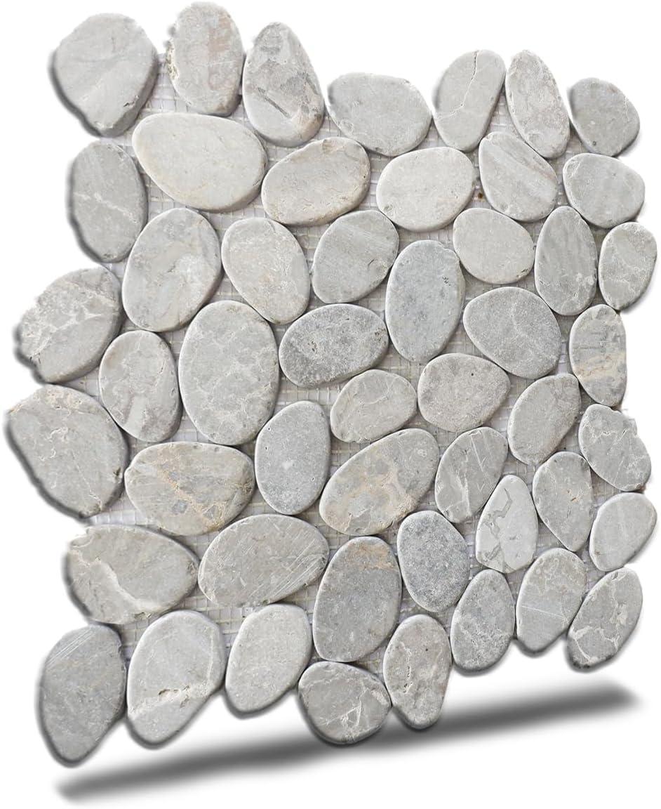 b.o.i Hawaii 12" x 12" Natural Stone Pebbles Mosaic Wall & Floor Tile
