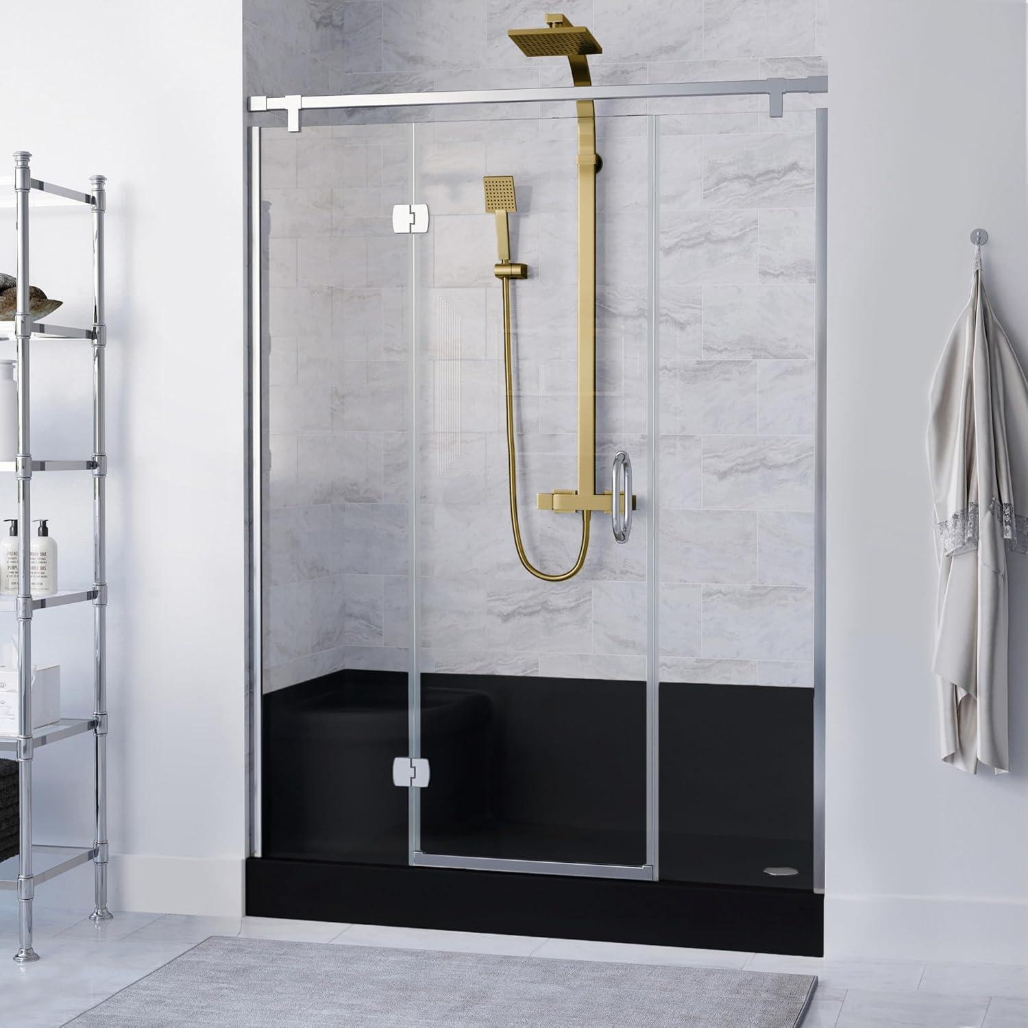 Aquatique 60" x 32" Shower Base in Matte Black