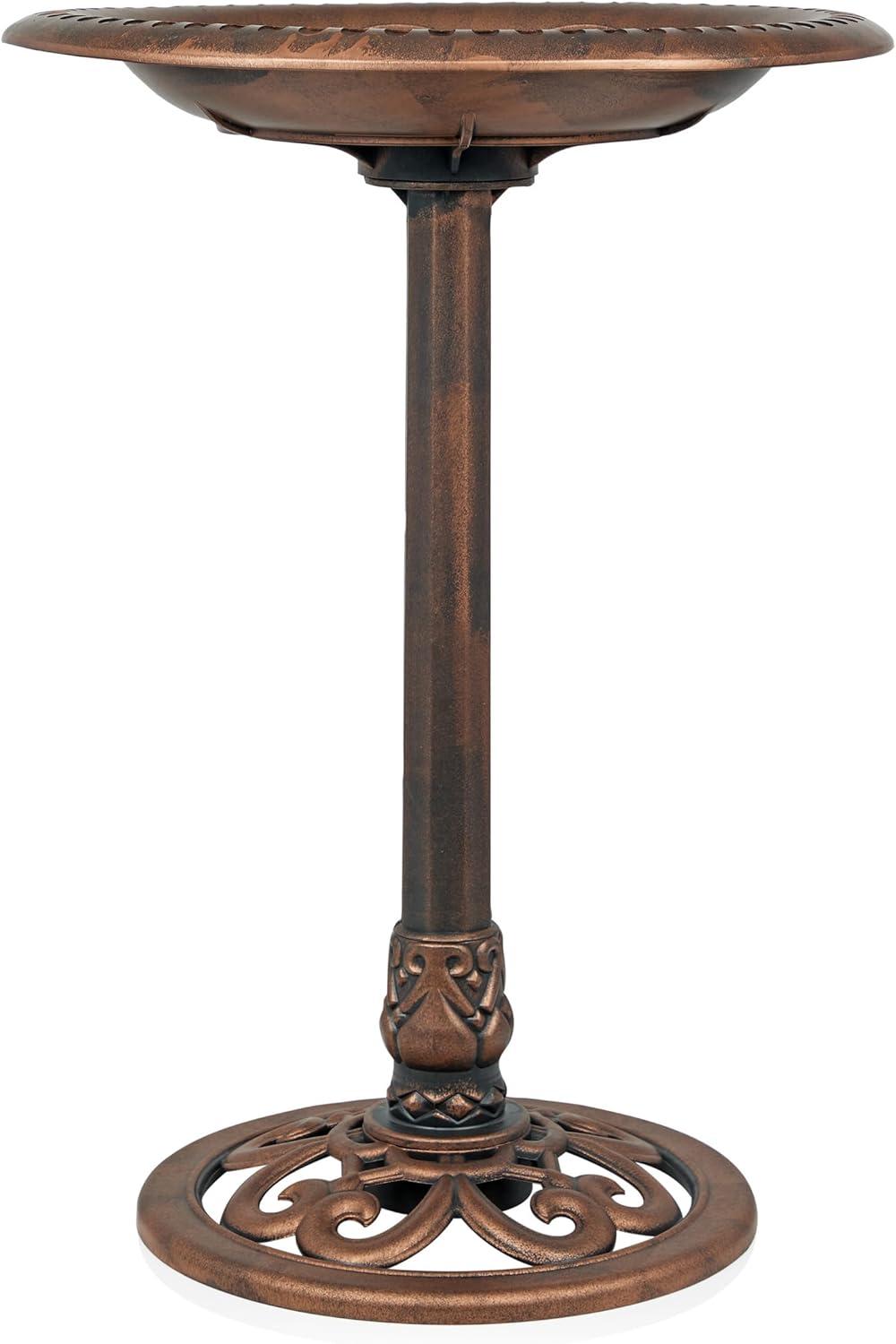 Alpine Pedestal Birdbath with Scrollwork Base and Stakes & Reviews | Wayfair