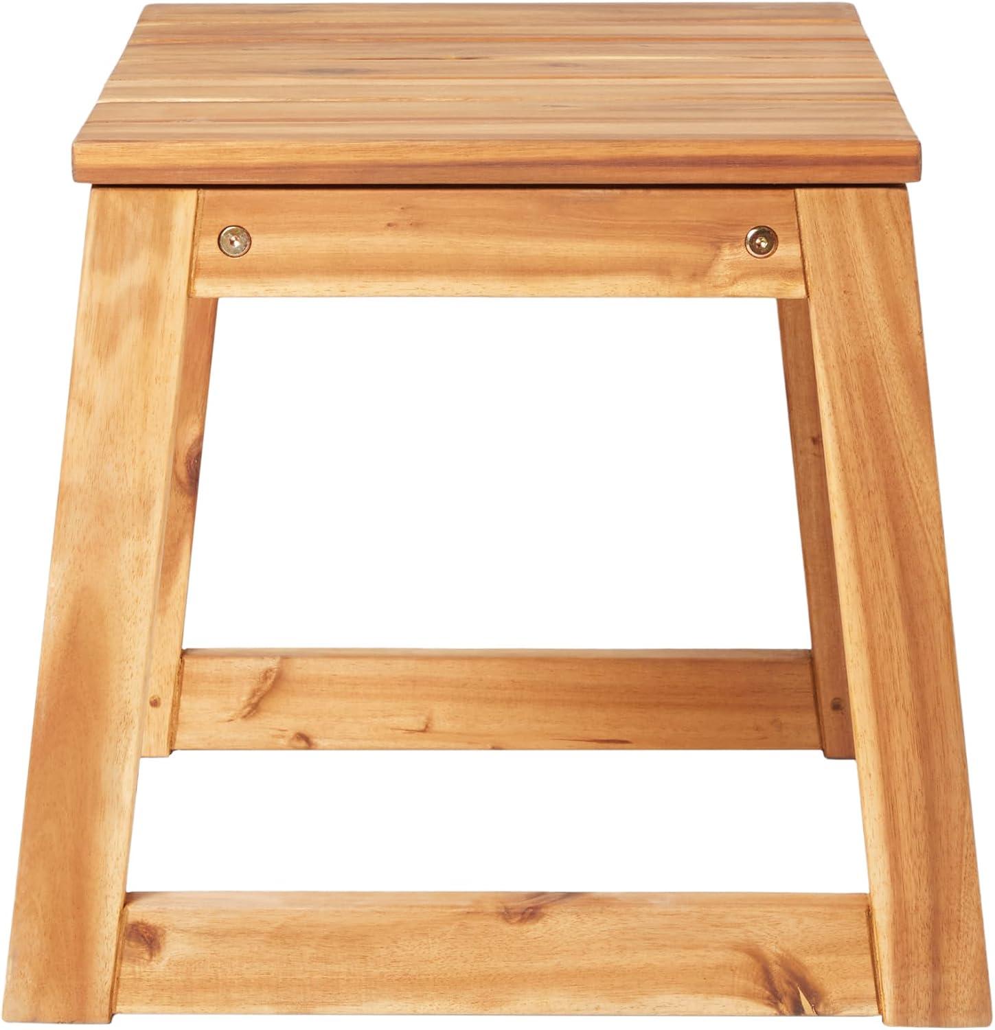 Natural Acacia Wood Slatted Outdoor Side Table