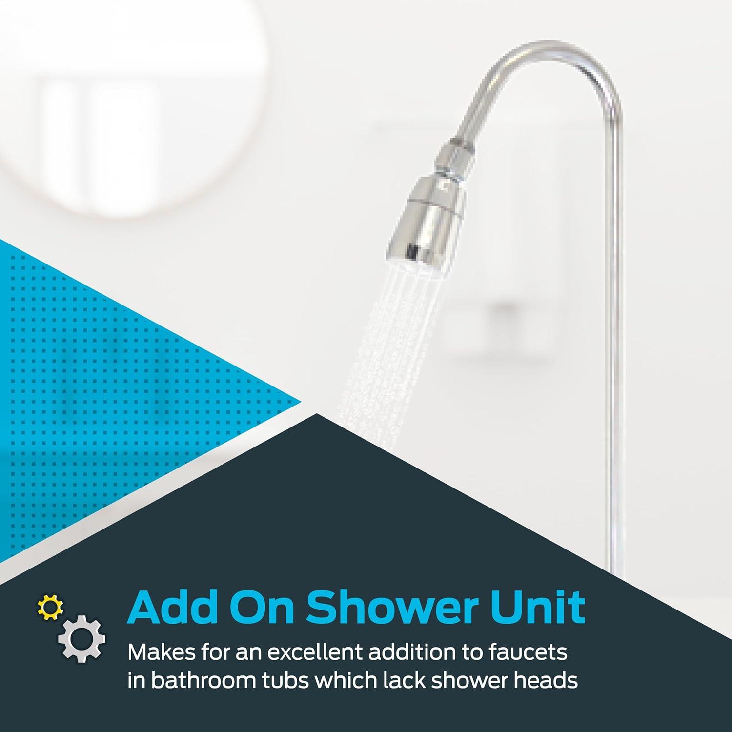 EZ-FLO 11120 Spout-Type Portable Add-On Shower Unit, Chrome Faucets