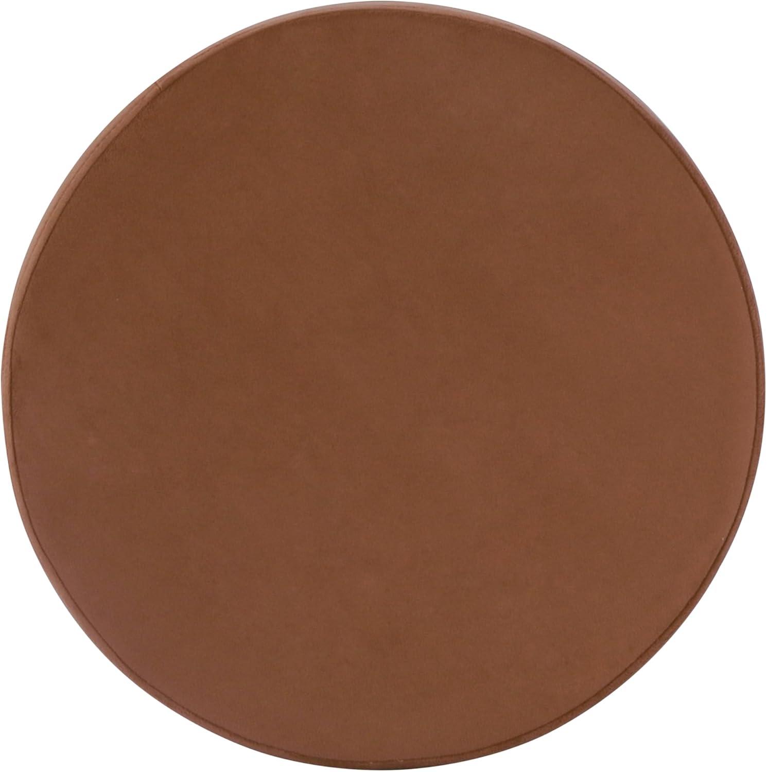 HomePop Round Storage Ottoman Spice: Upholstered Footstool with Hardwood Frame, 250lb Capacity