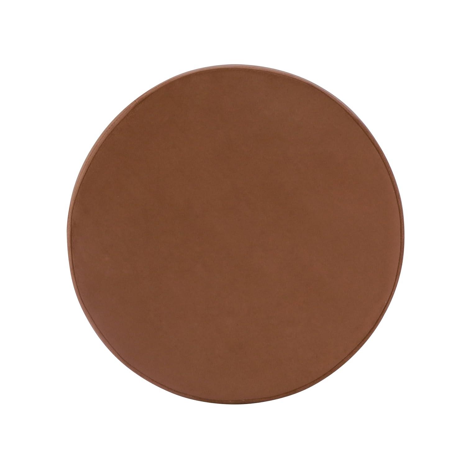 HomePop Round Storage Ottoman Spice: Upholstered Footstool with Hardwood Frame, 250lb Capacity