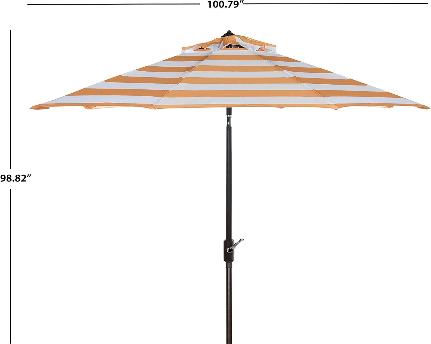 Iris 9ft Orange and White Striped Aluminum Patio Umbrella