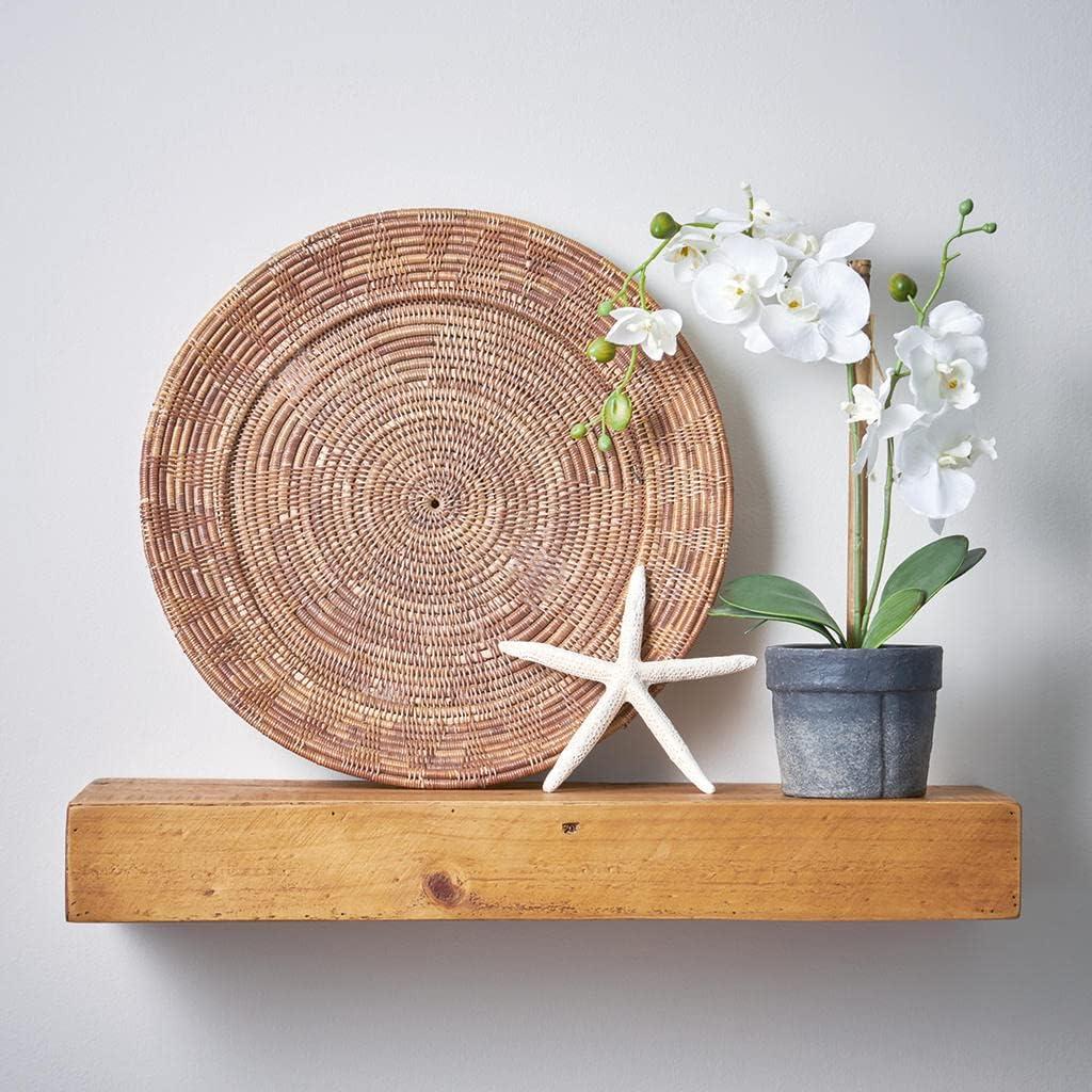 Contemporary Reclaimed Pine Floating Wall Shelf in Rich Brown