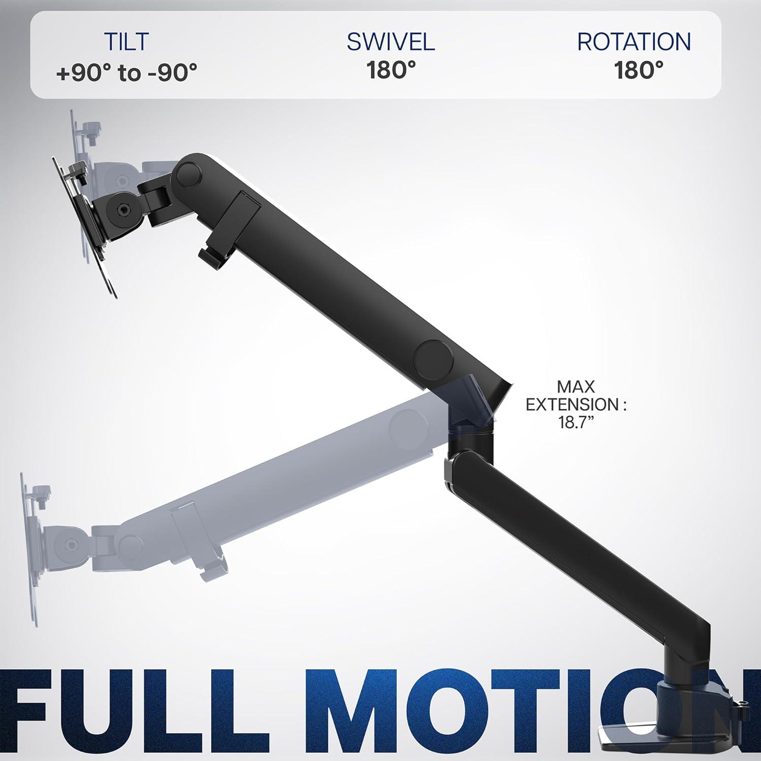 Vivo Mechanical Arm Single Monitor Desk Mount
