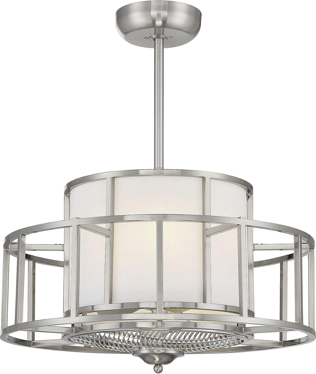 Satin Nickel Four Light Fan D'Lier from the Oslo Collection