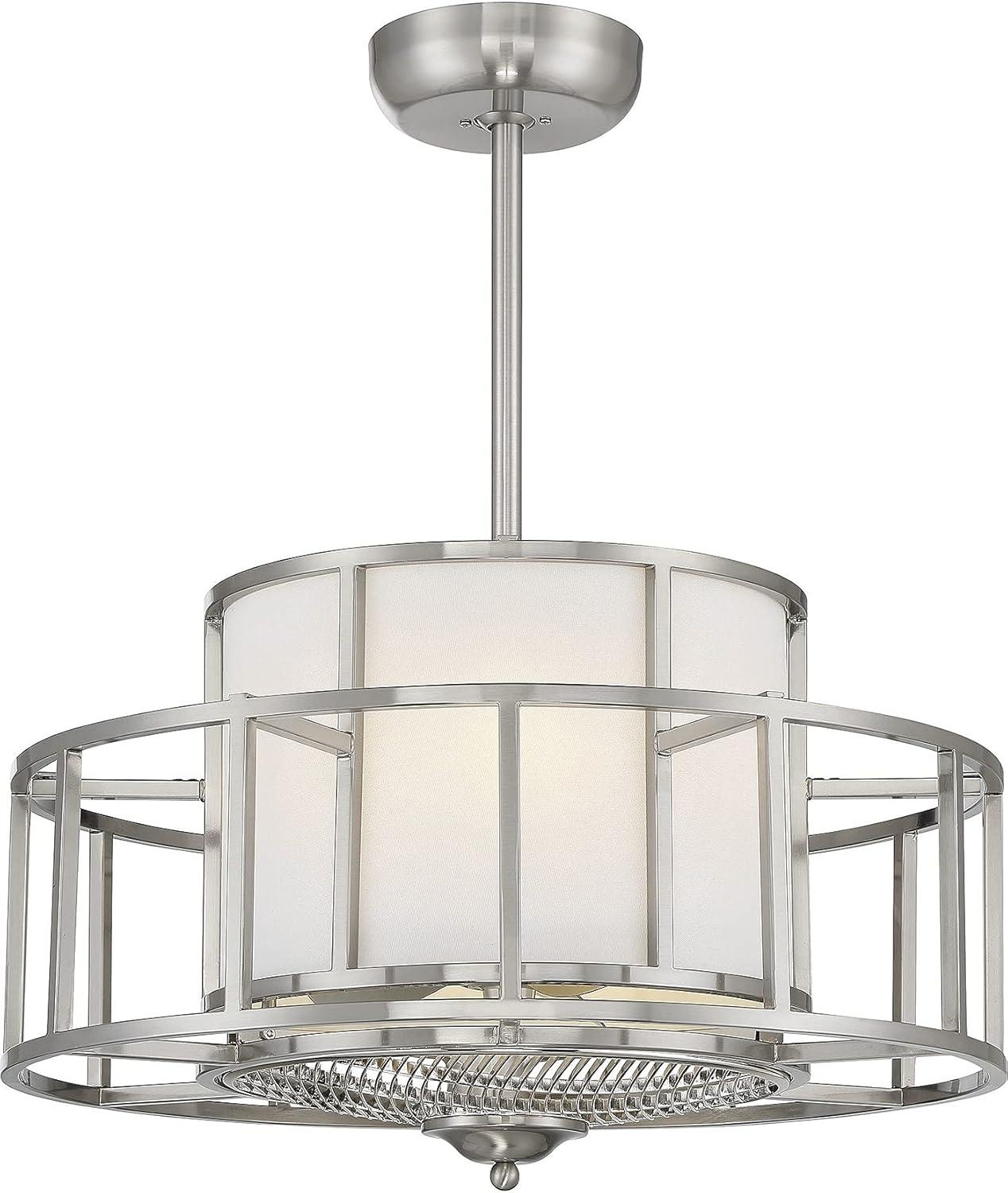 Satin Nickel Four Light Fan D'Lier from the Oslo Collection