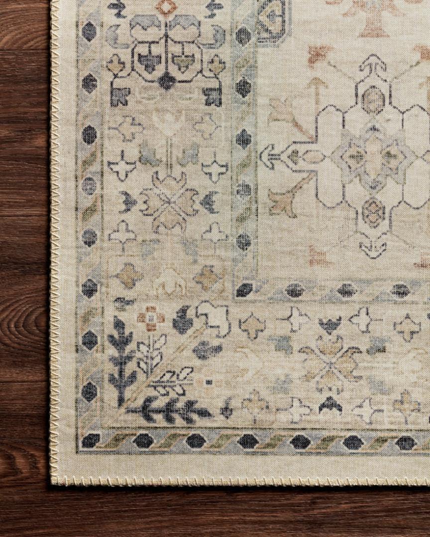 3'6"x5'6" Hathaway Rug Beige - Loloi Rugs: Traditional Medallion, Indoor Flat Pile, Polyester Canvas Backing