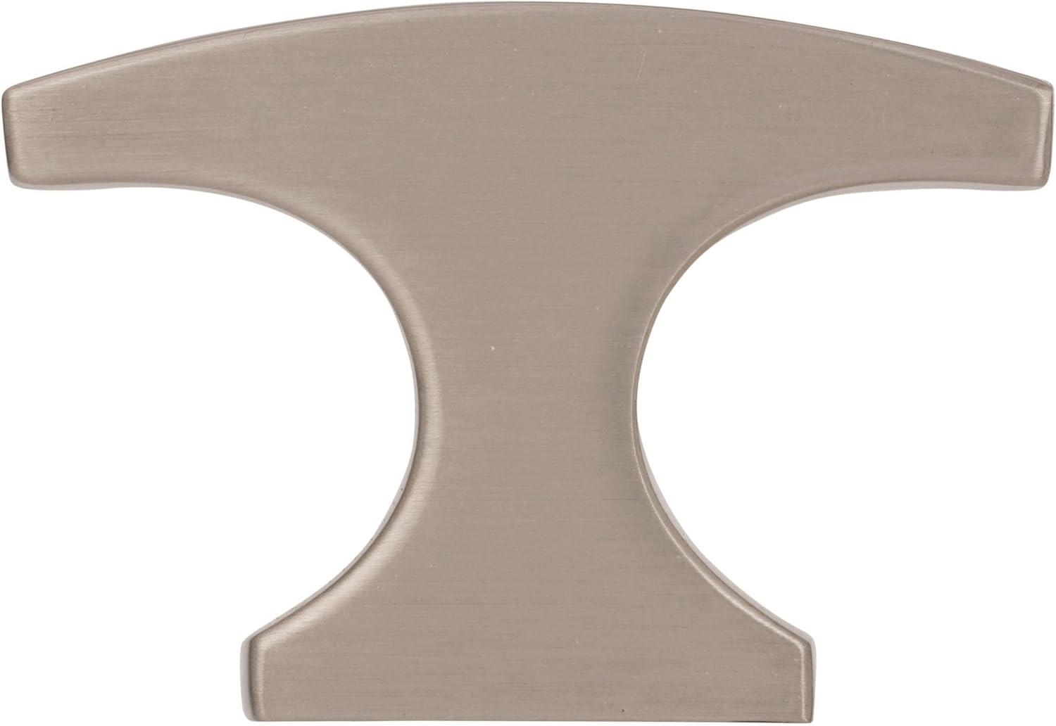 Satin Nickel Modern T-Handle Cabinet Knob with Mounting Hardware