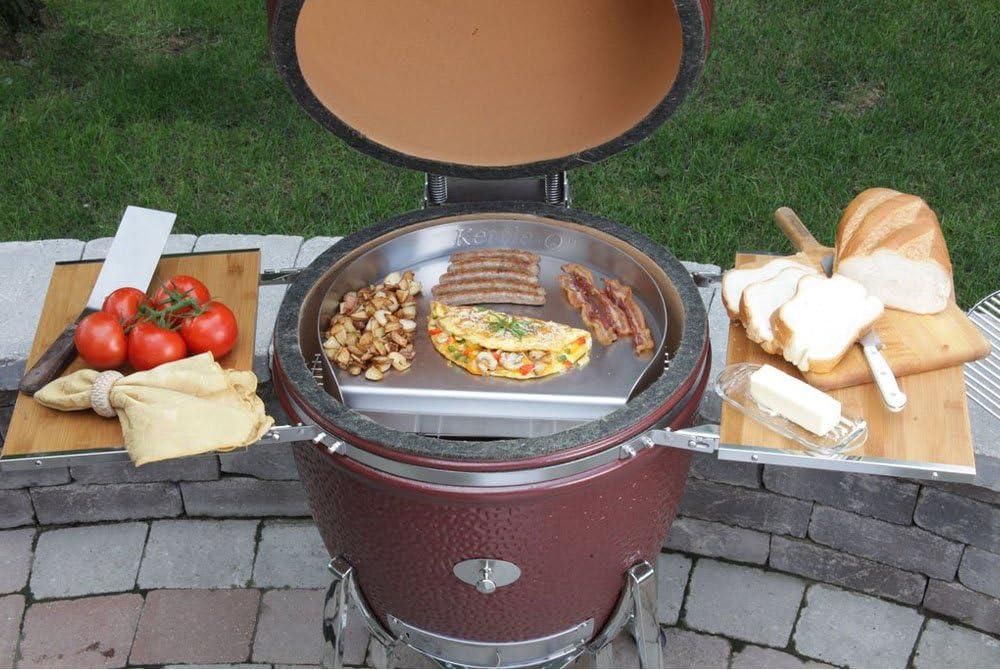 Stainless Steel Round BBQ Griddle for Charcoal and Kamado Grills