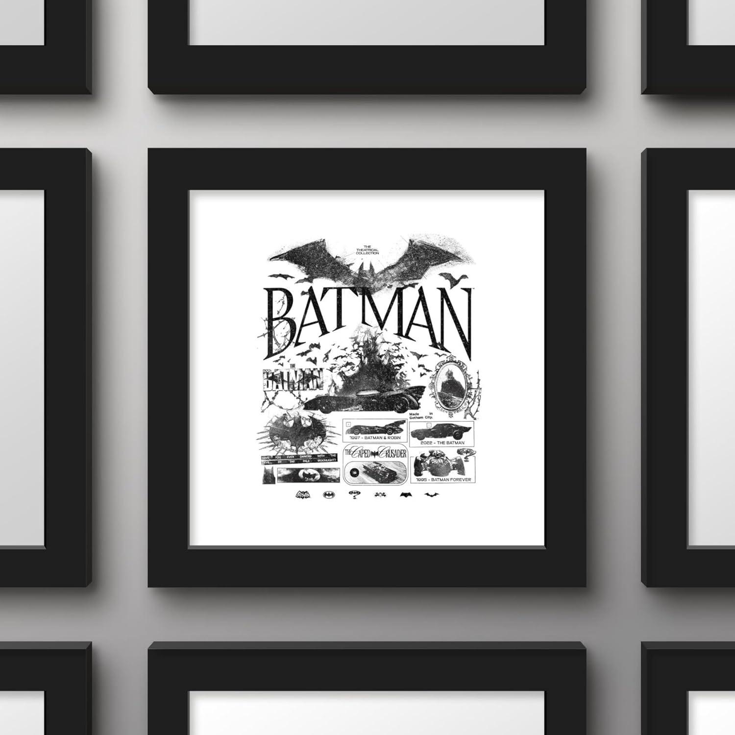 Gallery Pops DC Comics Batman 85th Anniversary - Artist Theatrical Collection Wall Art, Black Framed Version, 12" x 12"