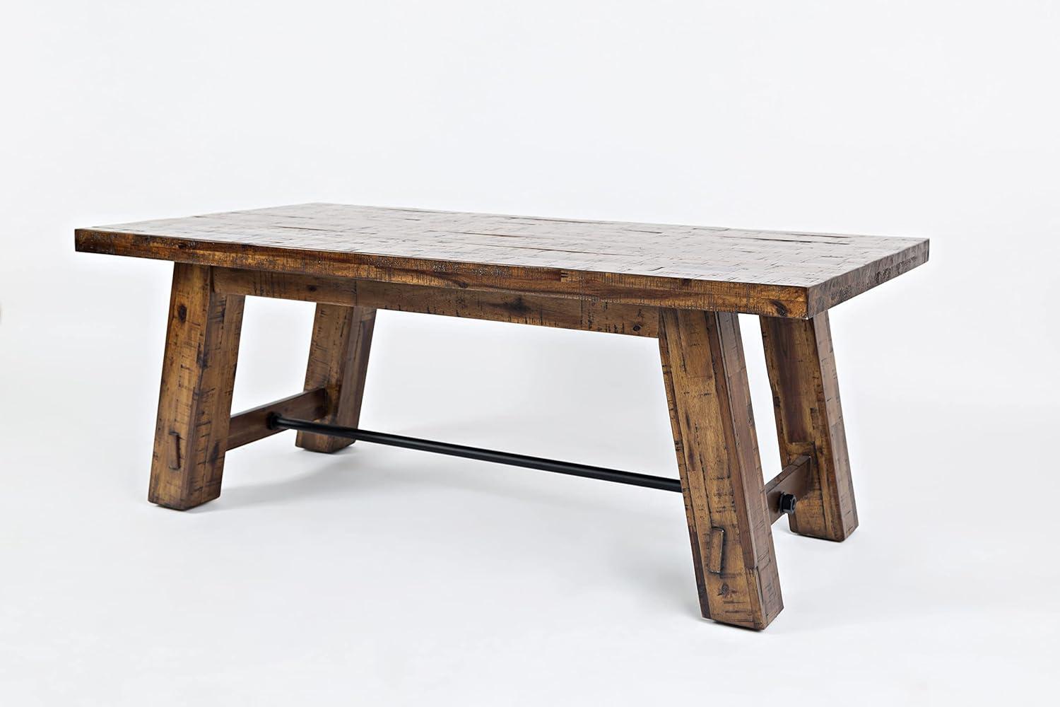 Jofran Cannon Valley Rustic Distressed Industrial Trestle 50" Coffee Table