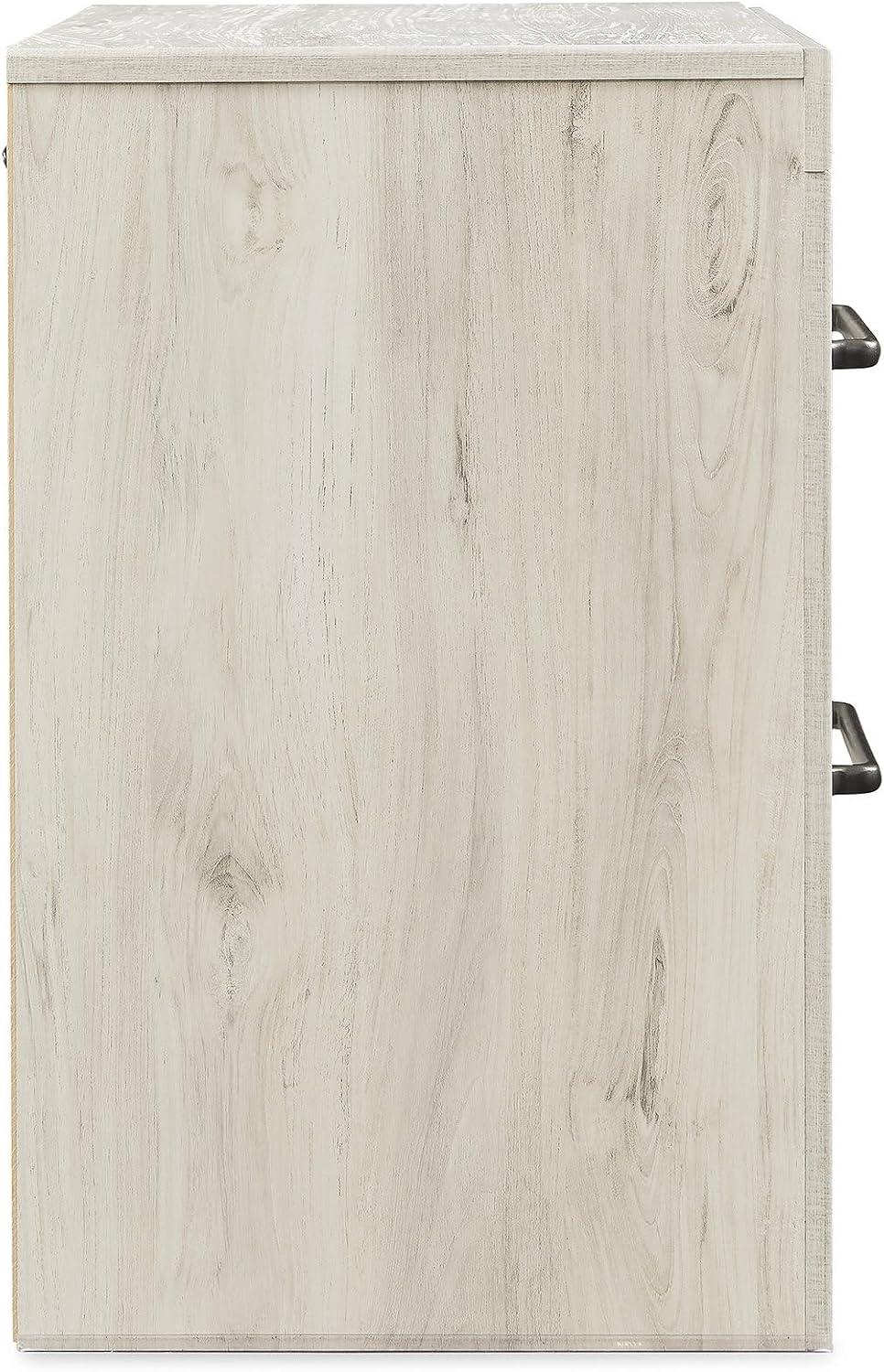 Cambeck Nightstand White - Signature Design by Ashley: Industrial Style Bedside Table with USB Ports & Storage