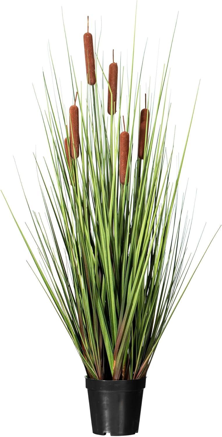 36" Artificial Potted Green Straight Grass and Cattails