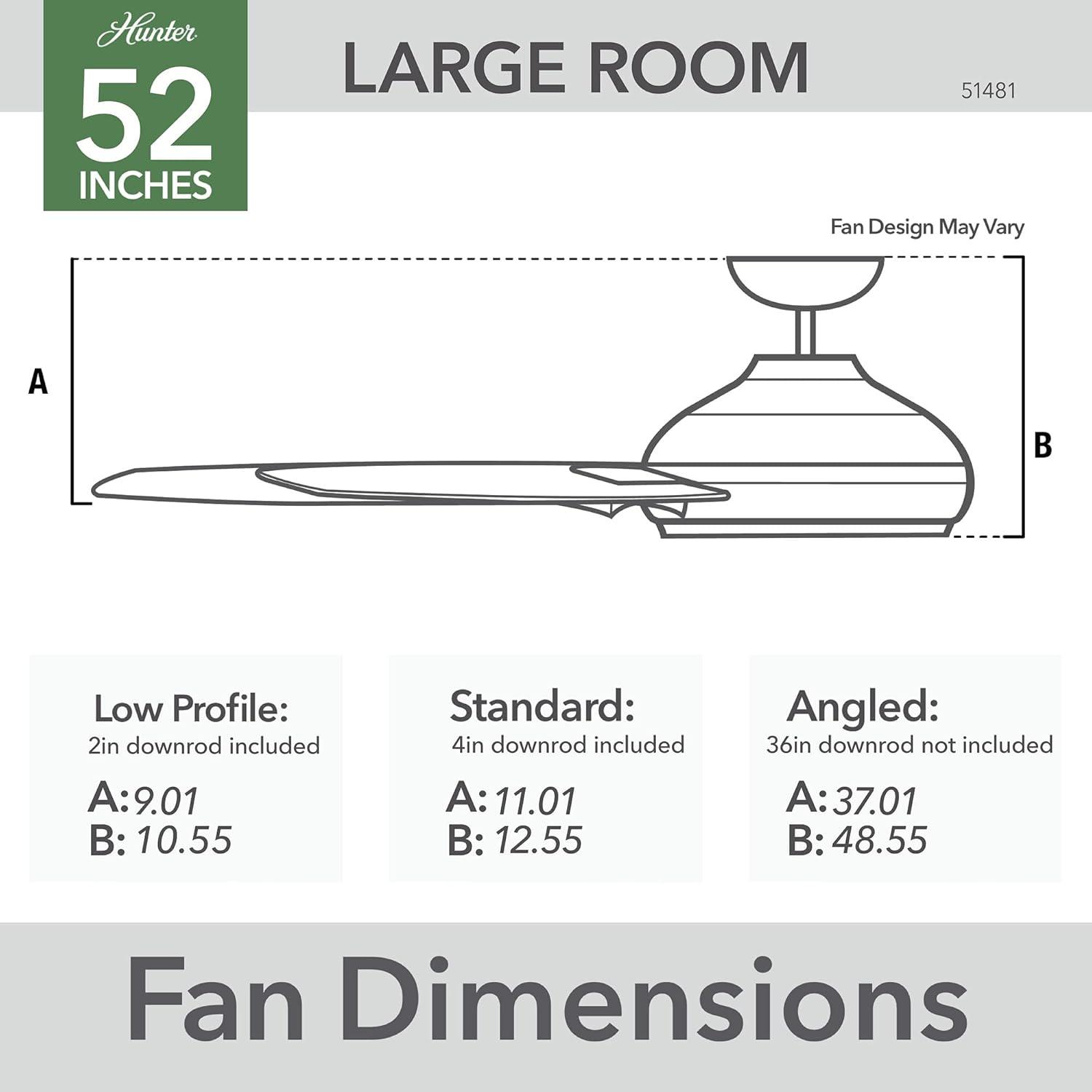 52" Trimaran 3 - Blade Outdoor Standard Ceiling Fan with Wall Control