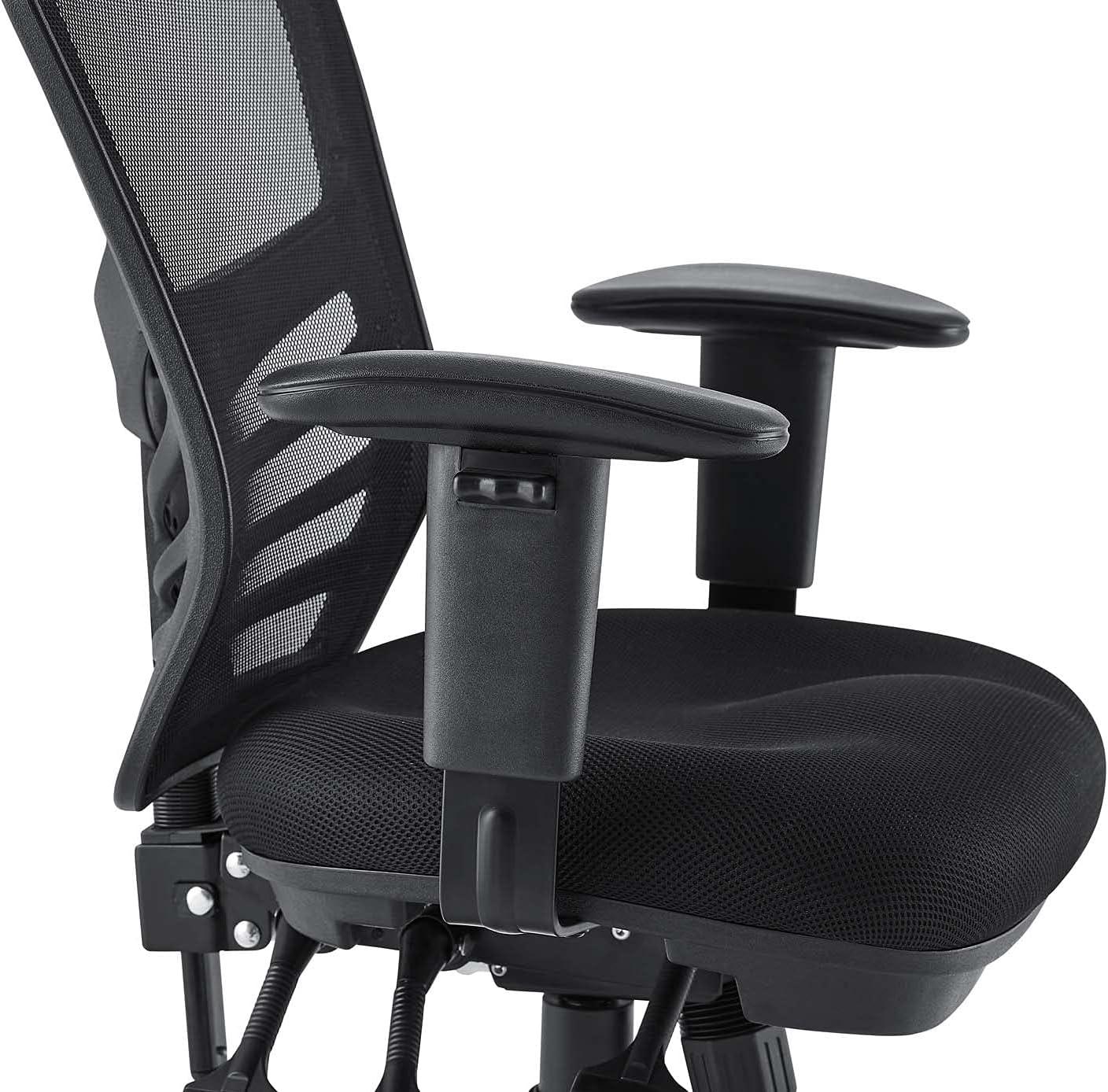 Articulate Mesh Office Chair Midnight Black - Modway: Ergonomic, Adjustable Arms, Swivel Desk Chair
