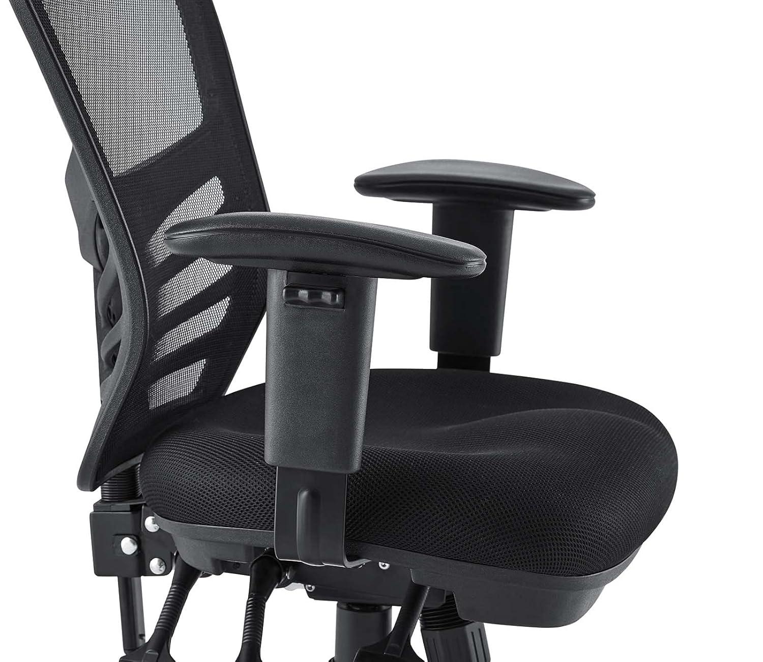 Articulate Mesh Office Chair Midnight Black - Modway: Ergonomic, Adjustable Arms, Swivel Desk Chair