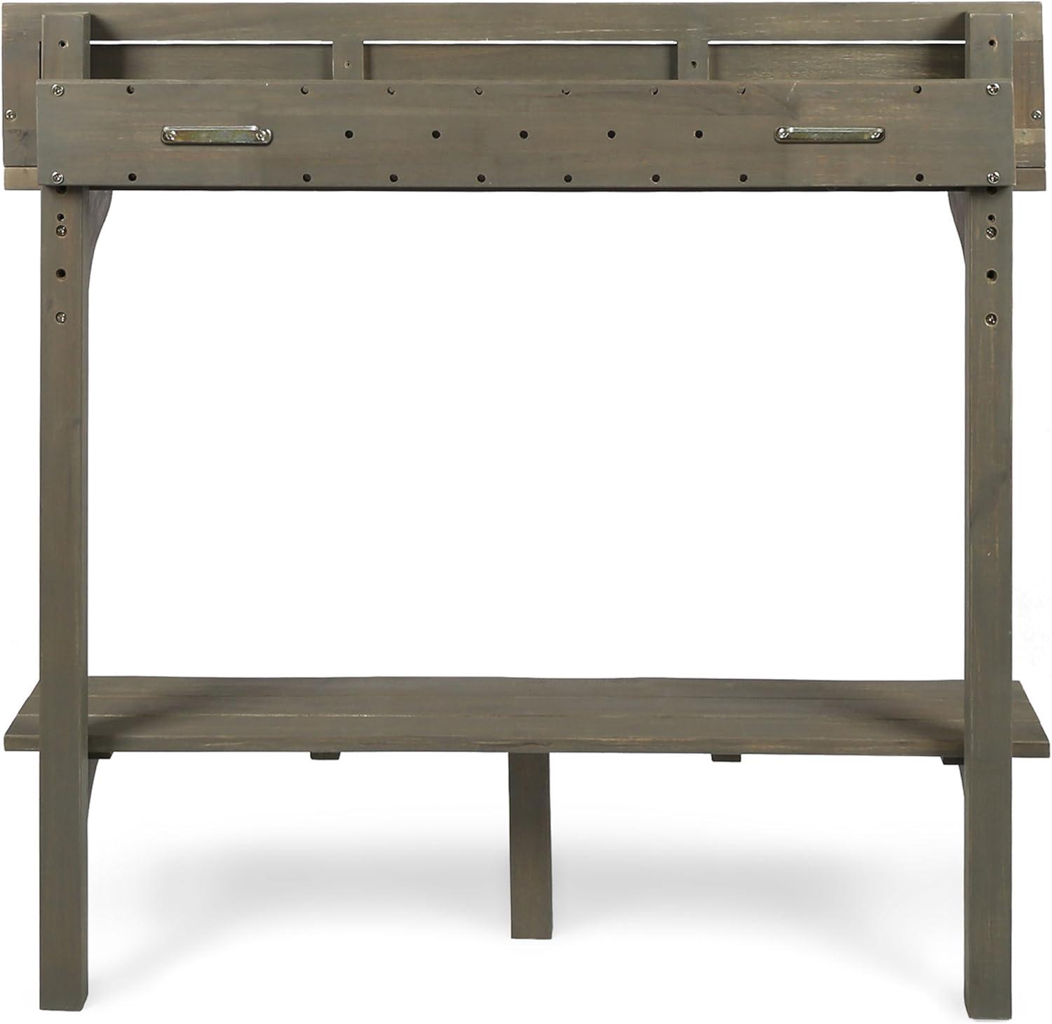 Cassie Outdoor Acacia Wood Balcony Bar Table