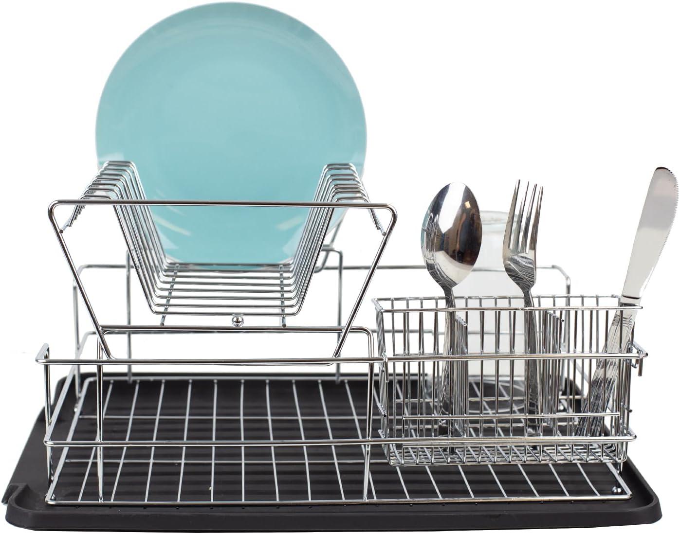 Open Box Home Basics Deluxe 2 Tier Dish Rack - Black