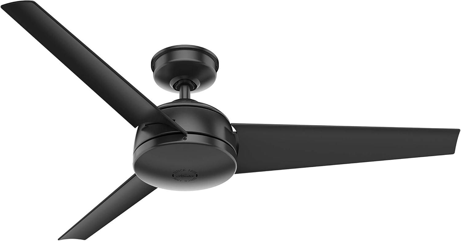 Matte Black 52" Outdoor Ceiling Fan with Reversible Blades