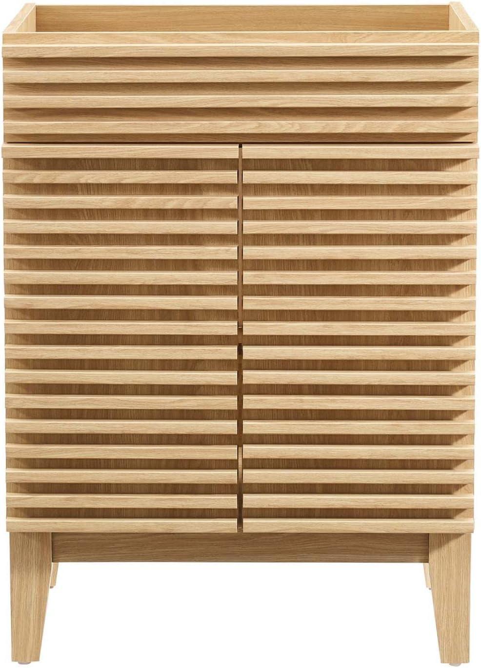 odway Render Modern Style Wood Bathroom Vanity Cabinet in Oak