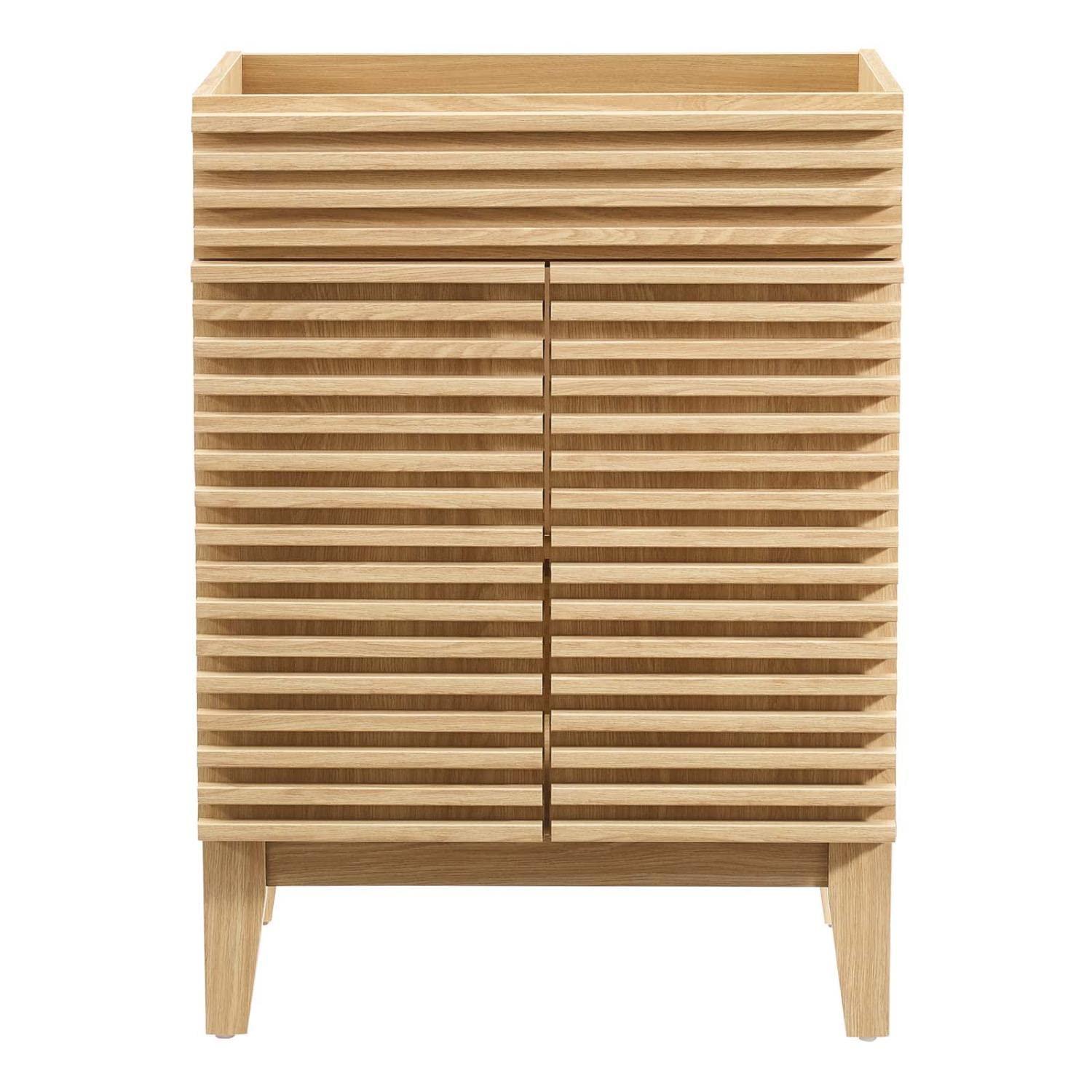odway Render Modern Style Wood Bathroom Vanity Cabinet in Oak