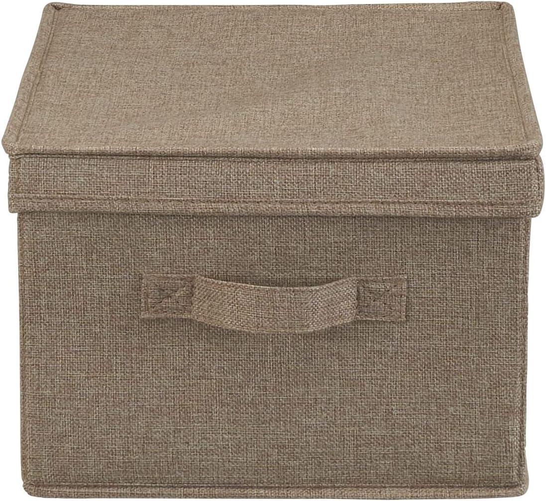 Latte Linen Large Stackable Storage Box with Lid Set