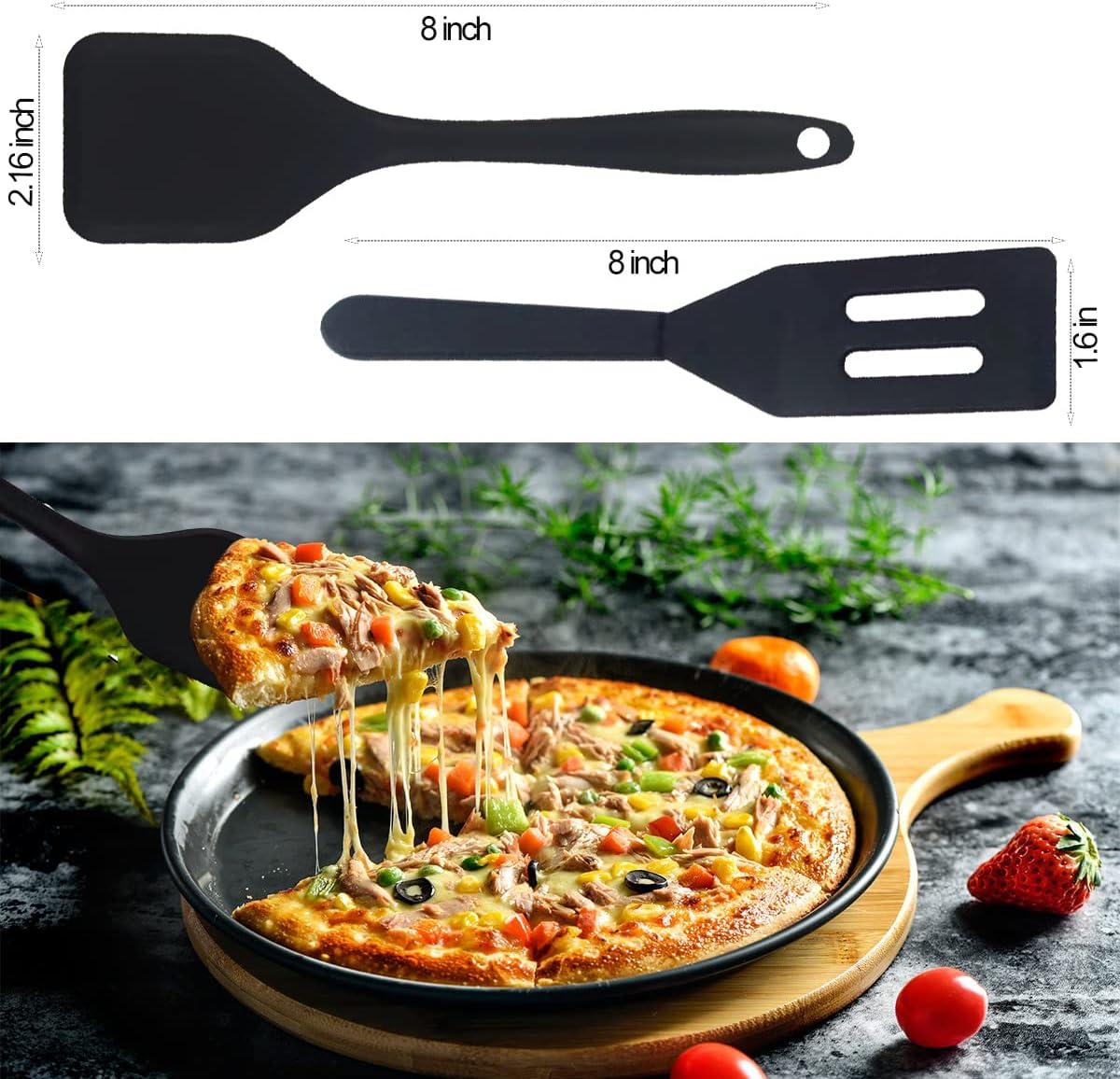 Mini Brownie Serving Spatula, Cookie Silicone Spatulas Flexible Nonstick Silicone Serve Turner Heat-Resistant for Flip Egg in Small Frying Pan Cookie Batter Cookware Cooking Baking